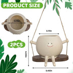 2 Pcs Swing Hanging Planters for Indoor Plants Swinging Plant Pot Face Hanging - Image 6