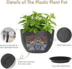 12 Inch Large Plant Pots for Indoor or Outdoor Plants, Wide Water Ripples - Image 3