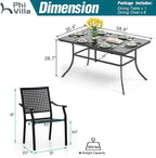 PHI VILLA 7 Pieces Outdoor Dining Set - Image 9