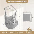 MoNiBloom Hammock Chair Hanging Rope Swing w/2 Cushions, Boho Macrame Hanging - Image 2