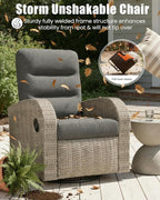 Outdoor Swivel Recliner Chair Set of 2, All-Weather Wicker Reclining Patio Chair - Image 4