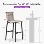 PURPLE LEAF Bar Stools Set of 2 - Image 2