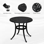 VINGLI 24” Cast Aluminum Outdoor Side Table, All Weather Round Patio Side Table - Image 4