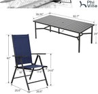 PHI VILLA 9 Piece Patio Dining Set, Patio Furniture Outdoor Dining Set - Image 9