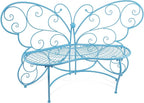 Alpine Corporation BAZ400BL Indoor Outdoor Metal Butterfly Shaped Garden Bench - Image 8