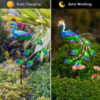 DREAMSOUL 2 Pack Metal Peacock Solar Lights Outdoor Waterproof LED Solar Lights - Image 3