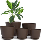 Utopia Home - Plant Pots Indoor - 7/6.6/6/5.3/4.8 Inches Garden Flower Pots by UTOPIAHOME
