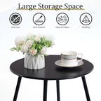 HollyHOME Round Metal Side Table, Rust-Resistant Patio Small Plant Stand - Image 4