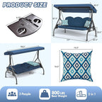 3 Seat Outdoor Porch Patio Swing - Image 7