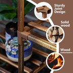 Bamworld Plant Stand Indoor Corner Plant Shelf Outdoor Flower Shelves Wooden - Image 6