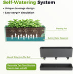 4 Pack Self Watering Pots for Indoor Plants 17 Inches Window Boxes Planters - Image 5
