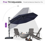 PURPLE LEAF 11 Feet Patio Round Cantilever Umbrella - Image 7