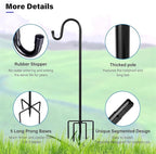 Shepherd Hooks for Outdoor, 1 Pack 94 Inch Bird Feeder Pole - Image 2