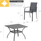 VICLLAX Patio Dining Set, 5 Pieces Outdoor Furniture Set- 37.8" Square Outdoor - Image 7