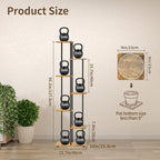 LASZOLA Black 6 Tier Wood Tall Plant Stand Indoor - Image 6