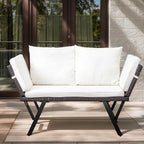 VINGLI Outdoor Loveseat, Woven Rattan Outdoor Sofa - Image 6