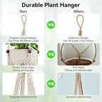 USLAI Macrame Plant Hanger Indoor Outdoor, Fits 3 to 6.5 inch Pots, Hanging - Image 2
