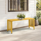 VINGLI 40in Outdoor Metal Bench, All-Weathe Backless Patio Bench - Image 7