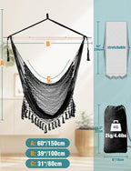Chihee Hammock Chair Super Large Soft-Spun Cotton Rope Weaving Hanging Chair - Image 4