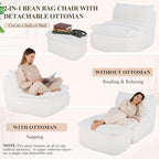 Boneless Chaise Lounge Chair Indoor, Adult Bean Bag Chair - Image 7