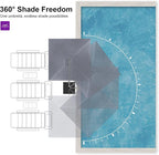 PURPLE LEAF Patio Umbrella 10' X 13' Rectangle Cantilever Umbrella Large - Image 5