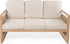 JONATHAN Y SFB1002A Gable 3-Seat Mid-Century Modern Roped Acacia Wood Outdoor - Image 9