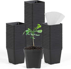 June Fox Square Nursery Pots 3.3 Inches Flexible Plastic Seedling Pots Square by June+Fox