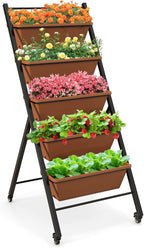 Giantex Vertical Raised Garden Bed on Wheels, 5-Tier Elevated Planter Boxes by Giantex