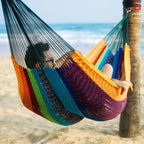 Lazy Daze Hammocks Handwoven Mayan Hammock, 10.5 FT Soft Rope Double Hammocks - Image 2