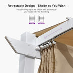PURPLE LEAF 10' x 10' Outdoor Aluminum Pergola White Heavy-Duty Retractable - Image 4