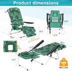 MOPHOTO Oversized Beach Lounge Chair, 5-Position Adjustable Tanning Chair - Image 3