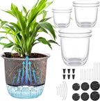 6 Pcs Clear Self Watering Pots for Indoor Outdoor Plants Flowers, 2 Each of 4 by Unknown