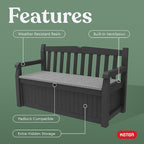 Keter Solana 70 Gallon Storage Bench Deck Box - Image 5