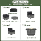 Aoxun 12 Piece Patio Furniture Set - Image 5