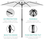 Best Choice Products 10ft Outdoor Table Compatible Steel Polyester Market Patio - Image 5