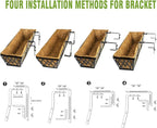 4 Pack 16 Inch Window Boxes Planters Railing Planter Box - Image 5