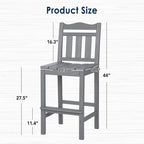 nalone Outdoor Bar Stools Set of 2, HDPE Tall Adirondack Chairs Bar Chairs - Image 3
