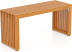 Tangkula Patio Acacia Wood Bench, 36” Outdoor All-Slat Wood Bench by TANGKULA