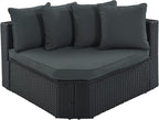 Merax 7-Piece Outdoor Wicker Sectional Sofa Set, Modular Rattan Conversation Set - Image 7