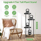Plant Stand Indoor Outdoor Clearance, 4 Tier Metal Tall Flower Shelf Holder - Image 2