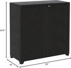 ADDOK Indoor Outdoor Plastic Storage Cabinet 34"x15"x34", Outdoor Storage Shed - Image 3