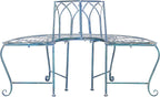 SAFAVIEH Outdoor Furniture Collection – Abia Antique Blue Distressed Wrought - Image 5