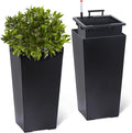 GarveeLife 22.5 in Tall Planters Set of 2, Outdoor＆Indoor Black Planter Pots by GarveeLife