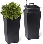 GarveeLife 22.5 in Tall Planters Set of 2, Outdoor＆Indoor Black Planter Pots by GarveeLife