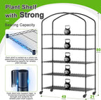 Abimars 5-Tier Greenhouse with Grow Light, Shelf Height Adjustable Metal Plant - Image 2