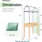 Raised Garden Bed with Greenhouse Cover, Elevated Wood Planter Box with Legs & - Image 3