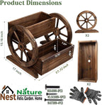 NestNature Wooden Wagon Planter Box, Raised Garden Bed, Decorative Garden - Image 3