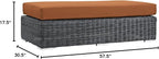 Modway Summon Wicker Rattan Outdoor Patio Sunbrella® Fabric Rectangle Ottoman - Image 3
