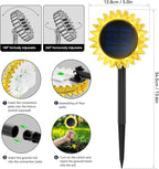 Outdoor Solar Lights, 6 Pack Led Solar Sunflower Lights, Stake/Wall 2-in-1 - Image 5