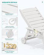 SERWALL Patio Chaise Lounge Chair, Poly Lounge Chair - Image 5